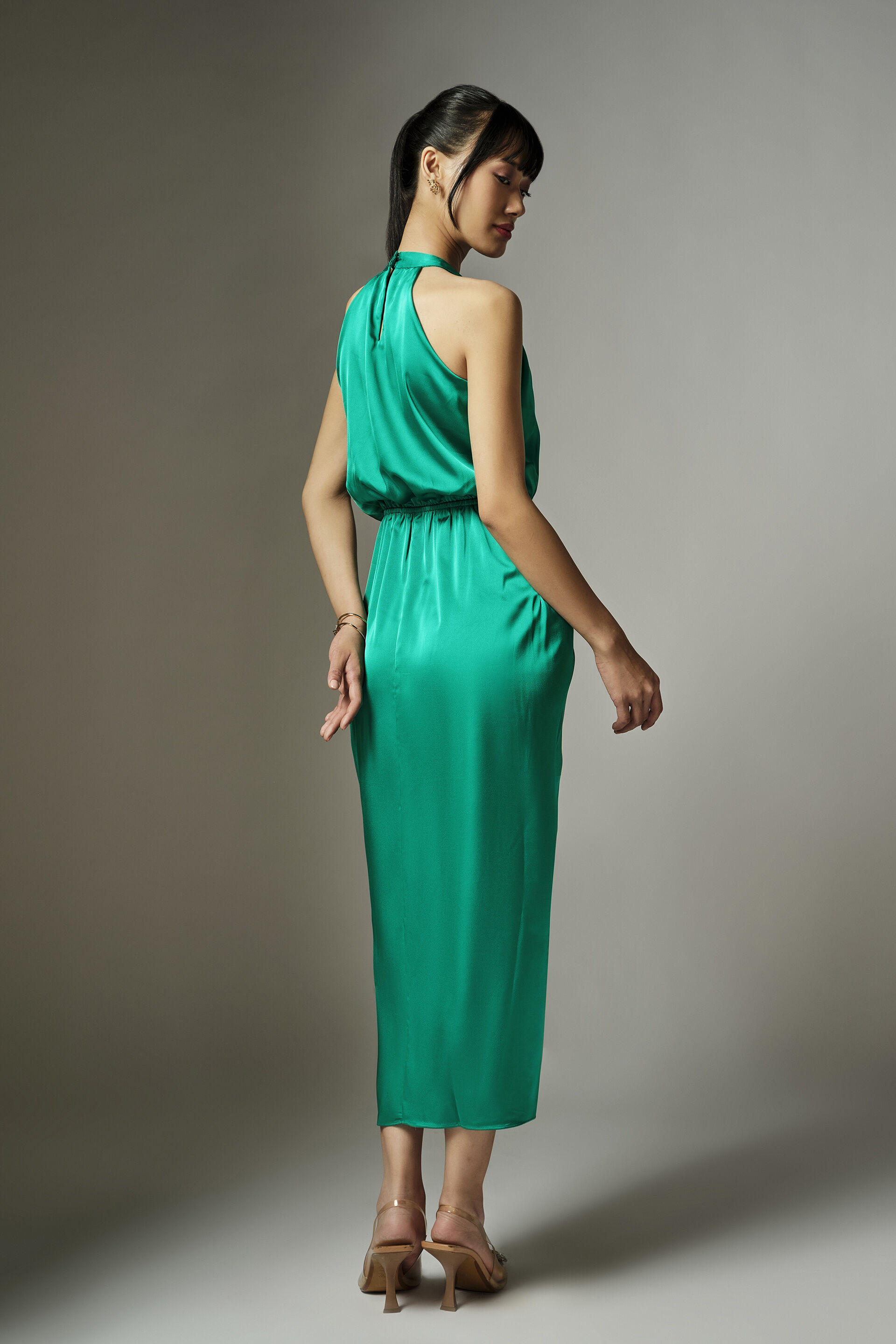 Noelis Green Halter Dress, Green, image 6